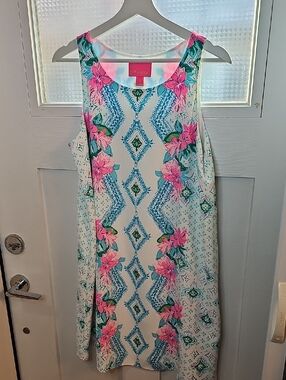 Lilly Pulitzer Sleeveless Floral Print Midi Dress - Pink & Teal